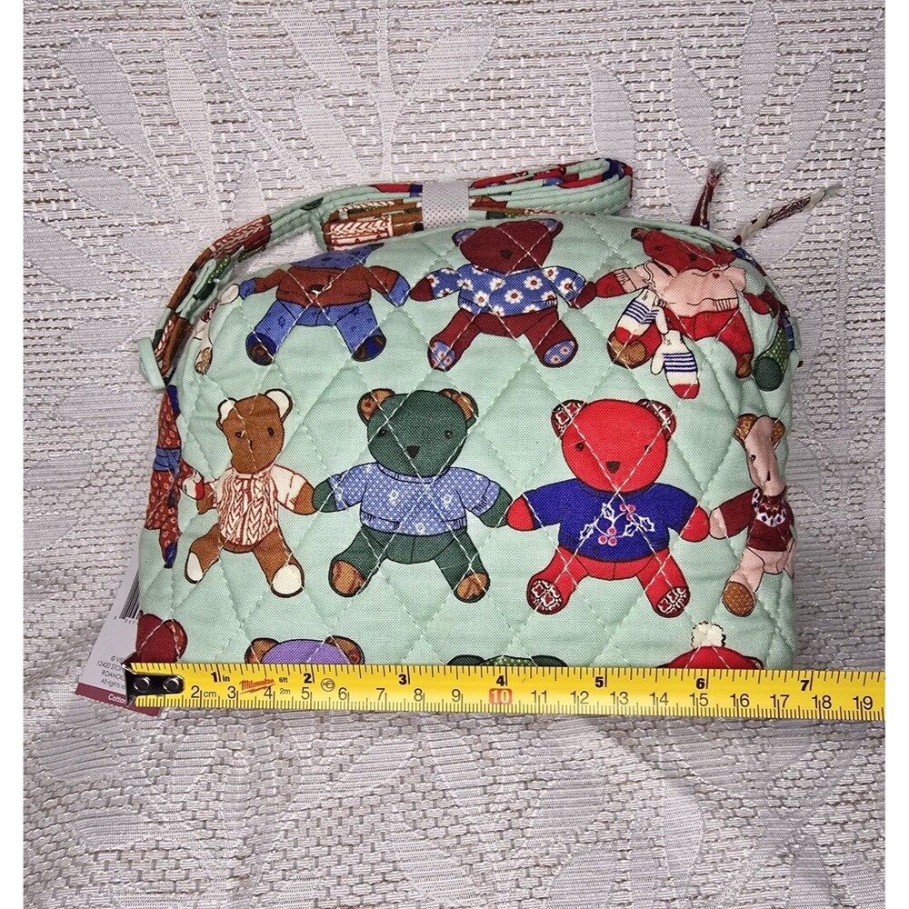 Vera Bradley Toasty Teddies Crossbody Camera Bag Green - Picture 4 of 6